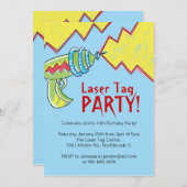 Jungen-Laser-Umbau-Party Einladungen (Vorne/Hinten)