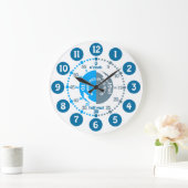Jungen lernen, Zeit gedämpfter Wanduhr des blauen (Zuhause)