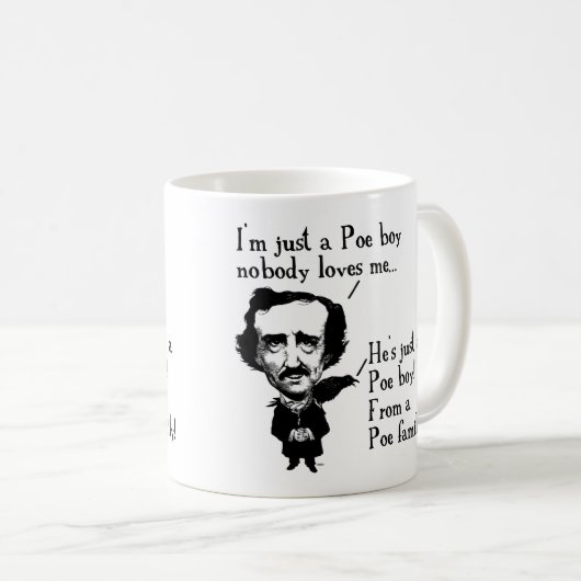 Jungen-lustige Tasse Edgar Allan Poe oder (VorderseiteRechts)