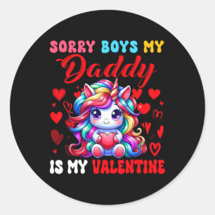 Jungen Lustiger Witz Papa ist mein Valentinstag Ei Runder Aufkleber