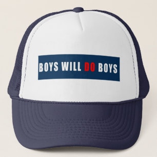 Jungen machen Jungen-REd weiß & blau Truckerkappe