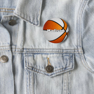 Jungen Mädchen Basketball Orange Mannschaftsfarben Button