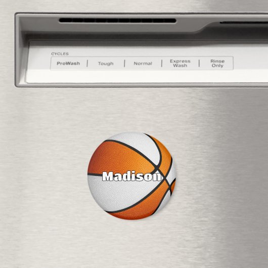 Jungen Mädchen Basketball Orange Mannschaftsfarben Magnet (In Situ (Geschirrspüler))