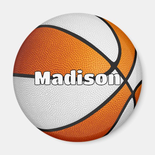 Jungen Mädchen Basketball Orange Mannschaftsfarben Magnet (Vorne)