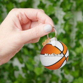 Jungen Mädchen Basketball Orange Mannschaftsfarben Schlüsselanhänger