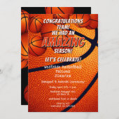 Jungen Mädchen beenden Basketballsaison Party Einladung (Vorne/Hinten)