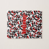 Jungen Mädchen benennen schwarze Volleyballmannsch Puzzle (Horizontal)