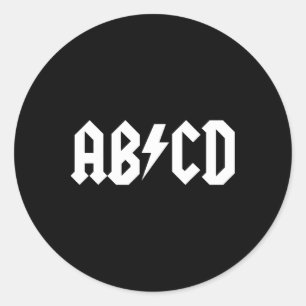 Jungen Mädchen Lehrer Abcd Rock Grafik Zurück zur Runder Aufkleber
