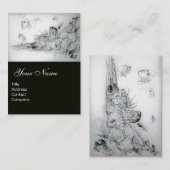 JUNGEN MÄDCHEN MIT Schwarz-weiß Zeichnend JUNGEN M Visitenkarte (Vorne/Hinten)