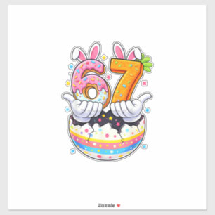 Jungen Mädchen Ostereier Lustiger Hase Sechs Siebe Aufkleber