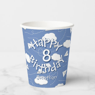 Jungen Mädchen Papierflugzeuge Geburtstag Pappbecher