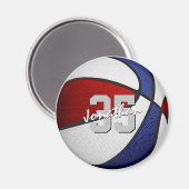 Jungen Mädchen rot blaue Basketballmannschaft Farb Magnet (Vorderseite/Rückseite)