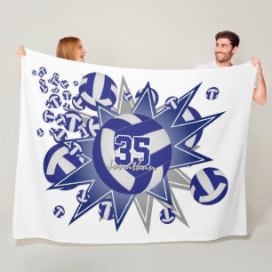 Jungen Mädchen sportlich-blau-weißer Volleyball-Bl Fleecedecke