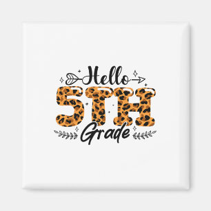Jungen Mädchen Zurück zur Schule Hallo 5. Klasse L Magnet