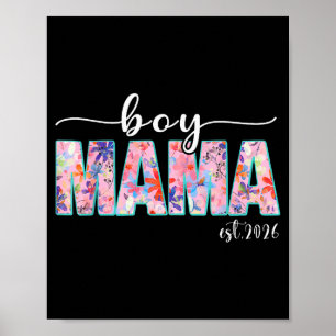 Jungen Mama Est 2026 Schwangerschaft Mama werdende Poster