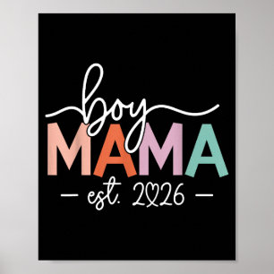 Jungen-Mama Est 2026 Schwangerschaft Mutter werden Poster