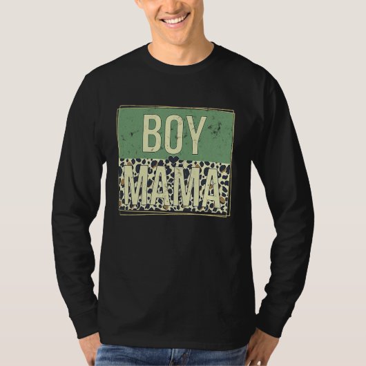 Jungen-Mama Leopard Muttertag T-Shirt (Vorderseite)