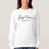Jungen-Mama-Skript-Jahr Eleganter Muttertext Sweatshirt (Vorderseite)