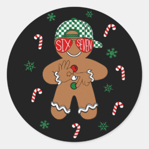 Jungen Männer Weihnachten 6 7 Lebkuchen Lustiges M Runder Aufkleber