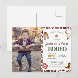 Jungen Mein erstes Rodeo Cowboy 1. Geburtstagsfoto Postkarte