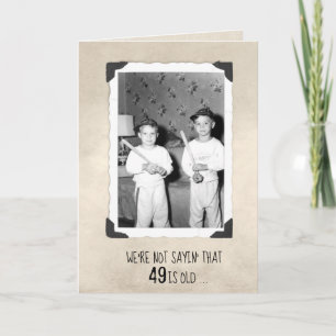 Jungen mit Baseballschlägern 49. Geburtstag Humor Karte