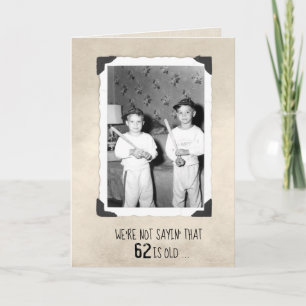 Jungen mit Baseballschlägern 62. Geburtstag Karte