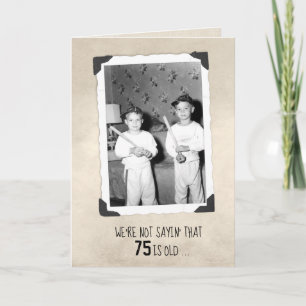 Jungen mit Baseballschlägern 75. Geburtstag Humor Karte