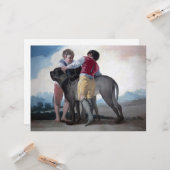 Jungen mit einem Mastiff Karte (Vorderseite/Rückseite Beispiel)