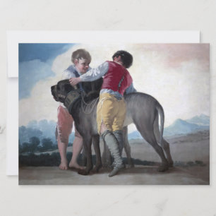 Jungen mit einem Mastiff Karte