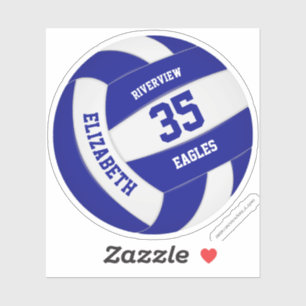 Jungen mit personalisiertem weißen Volleyball Aufkleber