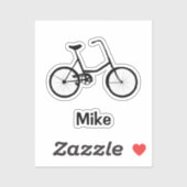 Jungen mit Zweirad mit Namen Aufkleber (Blatt)