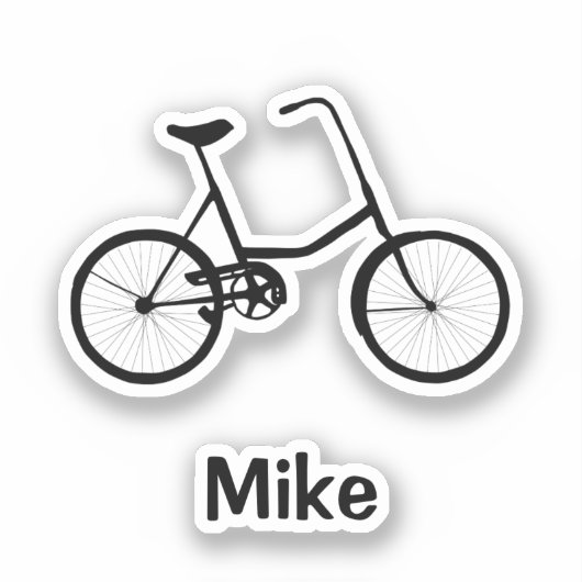 Jungen mit Zweirad mit Namen Aufkleber (Vorderseite)