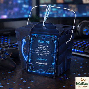 Jungen Modern Cool Blau Gaming 8. Geburtstagsfeier Geschenkanhänger