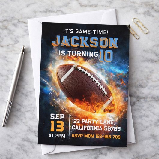 Jungen Moderne Blaue Sport Kinder Geburtstag Einladung