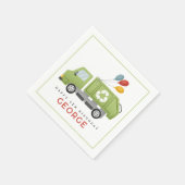 Jungen Moderne Grüne Müll Müllwagen Geburtstag Serviette (Ecke)