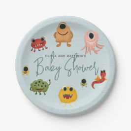 Jungen Moderne Niedliche Monster Babydusche Pappteller