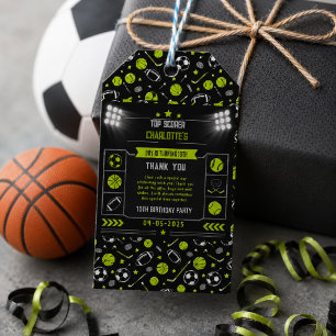 Jungen moderne schwarze Sportartikel zum 10. Gebur Geschenkanhänger