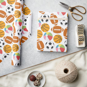 Jungen Moderne Sport Geburtstagsfeier Spieltag T Geschenkpapier
