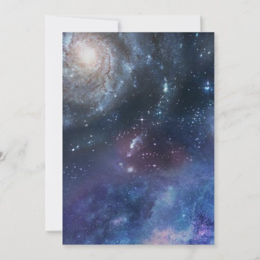 Jungen Moderner Galaxy Astronaut Kindergeburtstag Einladung (Rückseite)