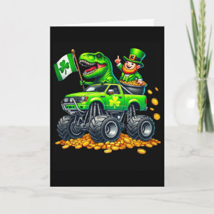 Jungen Monster Truck T-Rex Leprechaun St. Patricks Karte