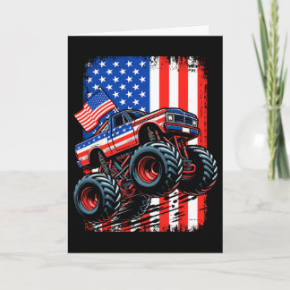 Jungen Monster Truck Usa Flagge Monster Truck 4. J Karte