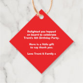 Jungen Name Age Zug lokalisiert Rot Weiß Geburtsta Geschenkanhänger (Rückseite)