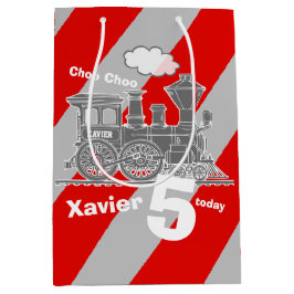 Jungen Name Alter Zug Loco grau 5. Geburtstag Mittlere Geschenktüte