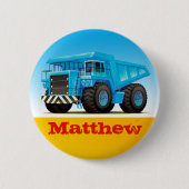 Jungen-Name-Bau-Kipper Button (Vorderseite)