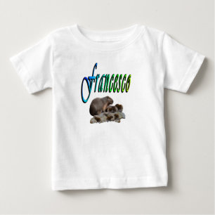 Jungen namens Francesco mit Capybara-Familie, Baby T-shirt