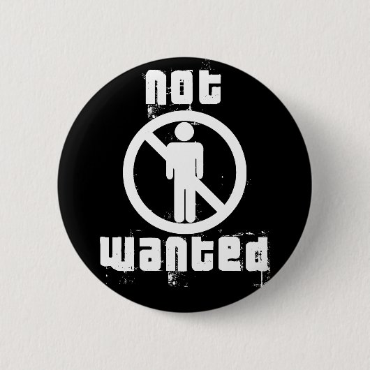 Jungen-nicht gewollter schwarzer Knopf Button (Vorderseite)
