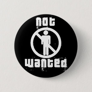 Jungen-nicht gewollter schwarzer Knopf Button