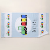 Jungen Niedlich Blue Colorful Train Kids Strandtuch (Vorderseite)