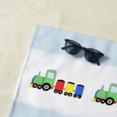 Jungen Niedlich Blue Colorful Train Kids Strandtuch (Beispiel)