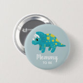 Jungen Niedlich Blue Dinosaurier Mommy zu Baby Dus Button (Vorne & Hinten)